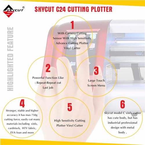 Image of SKYCUT C24(24inch) Cutting Plotter Heat transfer Vinyl, Countor Cutting, Sticker, Multipurpose Machine | Skycut C24(720mm) Vinyl Cutting Plotter