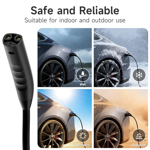 Image of Level 1 Tesla Charger(110V-240V) 16A, Tesla Mobile Charger with NEMA 6-20 Plug&5-15 Adapter, 16.4FT /5M Extension Cord - Portable Electric Car Charger for Tesla Model Y /3 /S /X