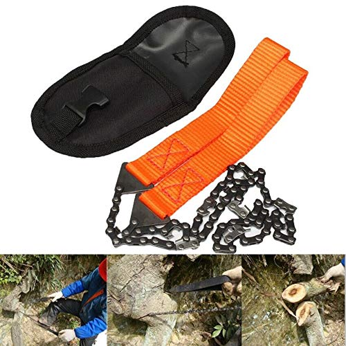 Zowaysoon 24 Inch Survival Hand Saw Chain Saw Bushcraft Saw With Strong Orange Sharp For Wood Cutting Hiking Camping Gear Camping Hiking Hunting Gardening Outdoor Emergency #TOP1