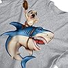 1Tee Mens Cowboy Pug Riding Shark T-Shirt Heather Grey Small #3