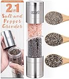 EparΓ© 2 in 1 Salt and Pepper Grinder Combo β Manual Dual Salt and Pepper Grinder in One for Kitchen Use β Stainless Steel Himalayan Salt Grinder Refillable All-in-One