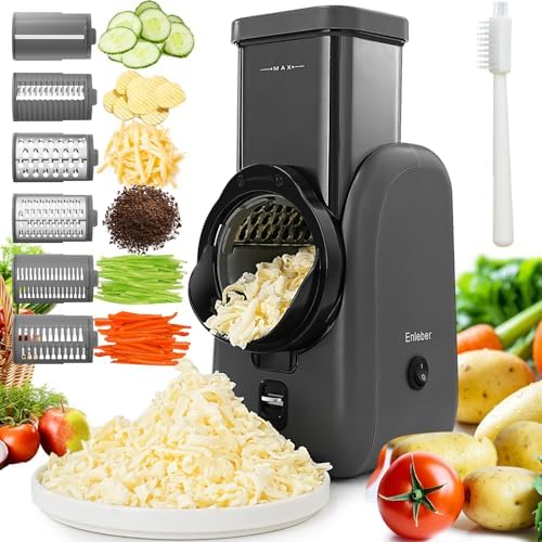 Electric Cheese Grater Rotary Slicer-One-Touch Control Vegetable ...