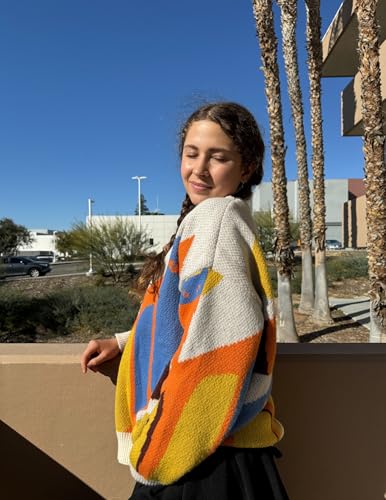 Aelfric Eden Graphic Sweaters Color Blocking Cat Sweater Vintage Oversized Crewneck Knit Pullover Christmas Tops2