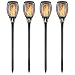 Solar Torch Light with Flickering Flame,Fire Effect Lantern,Dancing Flame,Solar Garden Light, Dust to Dawn,Outdoor Waterproof Garden Decoration, Solar Powered Stick Light ZKEE(Set of 4)