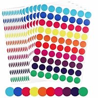 1750 pcs Klebepunkte Bunt, 20mm Punkte Aufkleber 6 Farben, Markierungspunkte Sticker, Runde Aufkleber für DIY Büro Wird zum Markieren, Kategorisieren und Warnen verwendet(25 Blatt)