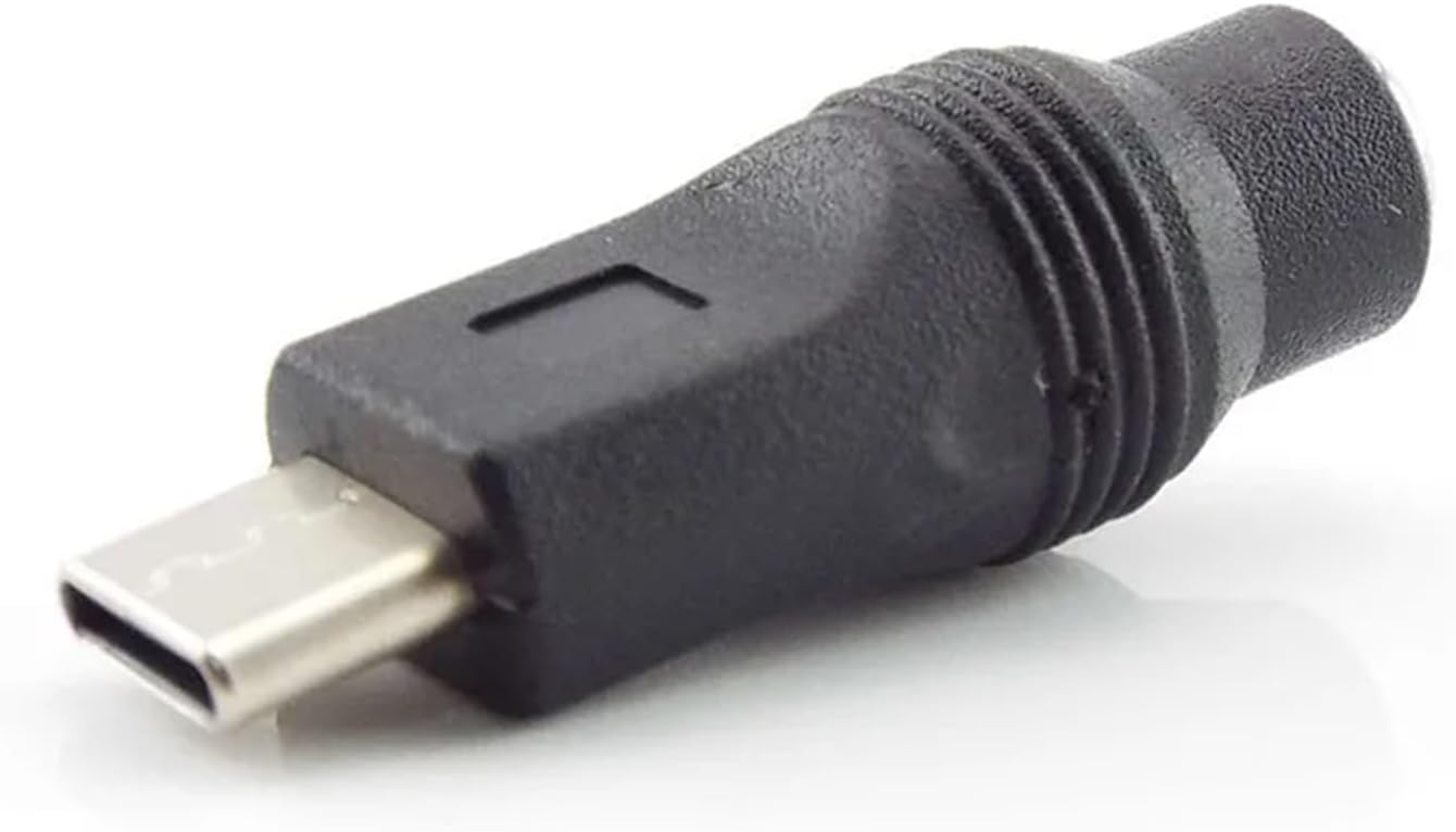 2pcs Type-C USB Male to DC Female 5.5x2.1mm Power Adapter Converter Jack Connector Adapter