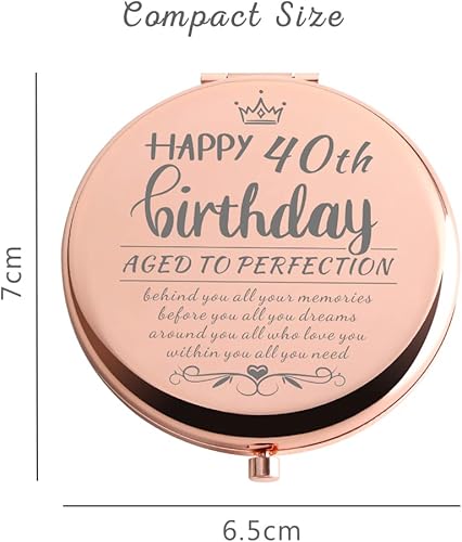 Miniatura 7 de 40th Birthday Gifts Women Rose Gold Compact Mirror Gifts for Women Birthday Unique 40th Birthday Gift Ideas for Wife Sister Daughter Friend Niece