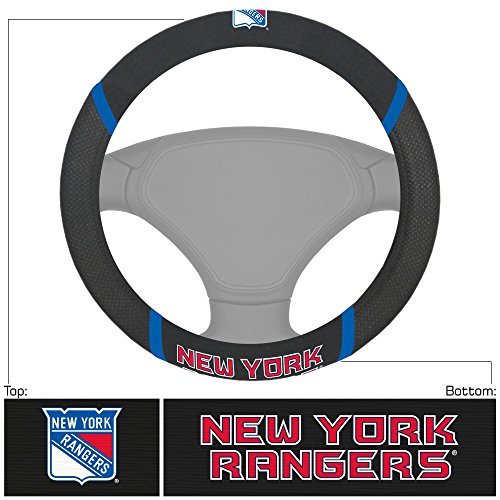 FANMATS 17173 New York Rangers Embroidered Steering Wheel Cover