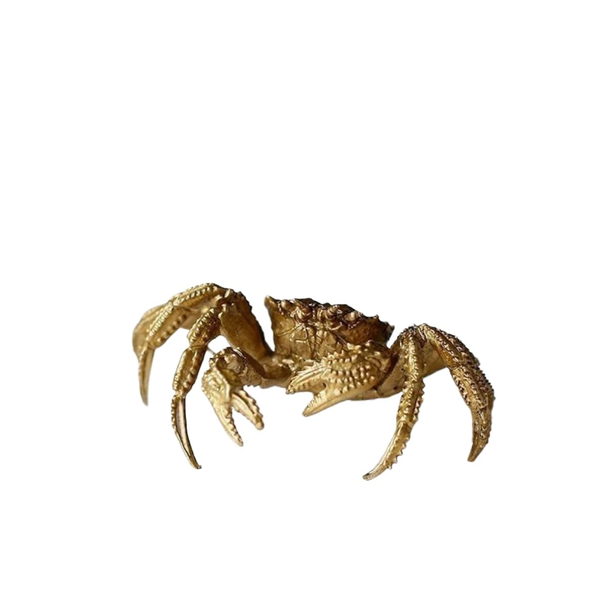 AOTTSD Brass Crab Sculpture, Golden Animal Figurine, Desktop Ornament