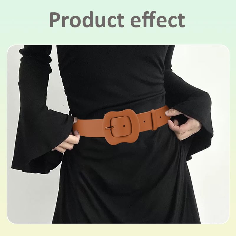 Boho Western Wide Belts for Women Y2k Cowgirl Vintage Belt for Dress Skirts Thick Chunky Fashion 2000s Belt for Women Boho Southwestern Waist Belts for Dresses Jeans Vintage Style2