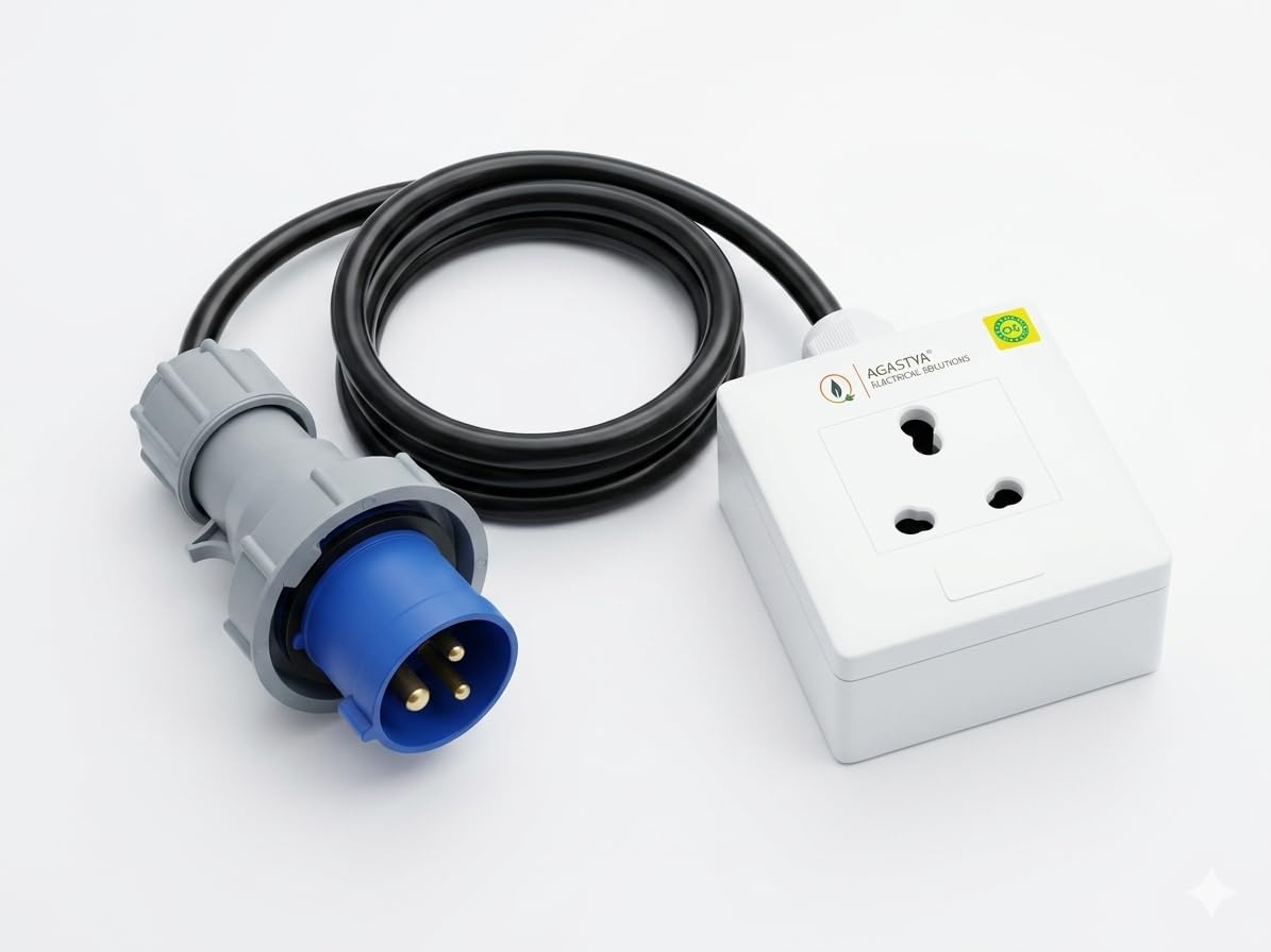 CEE 16A 3pin Industrial Plug to 16A 3-Pin Indian Socket Converter with 2.5sqmm 3-Core Copper Cable for EV Car Charging, Power Tools-image-36