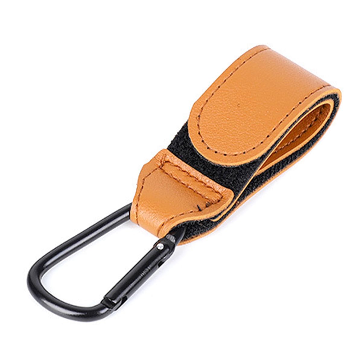 Gurtt Pack of 4 Pram Hooks Carabiner Hook for Pram Bag Changing Bag Hanging Brown - Image 3