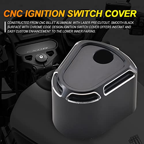 Katur Cnc Ignition Switch Cover Motorcycle Cnc Accessory Edge Cut Billet Aluminum Compatible With Harley Touring Street Road Glide 2007-2013(Black) #TOP1