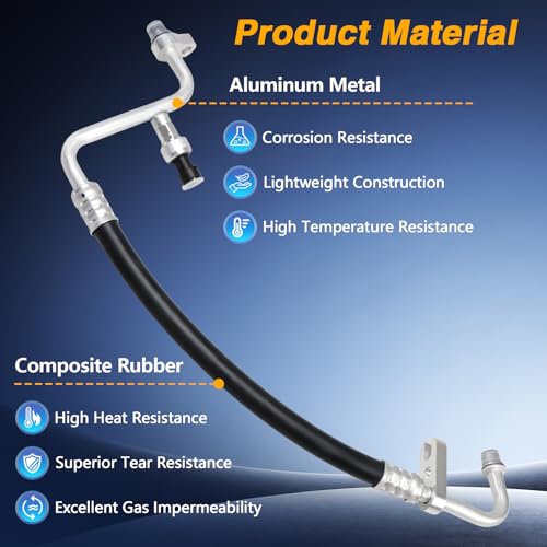 FUSCH Air Conditioning Compressor and Condenser Hose Assembly Compatible with Chevy Traverse 2009-2012 Buick Enclave 2008-2012 GMC Acadia 2007-2012 Saturn Outlook 2007-2010 Replace#: 15-34440