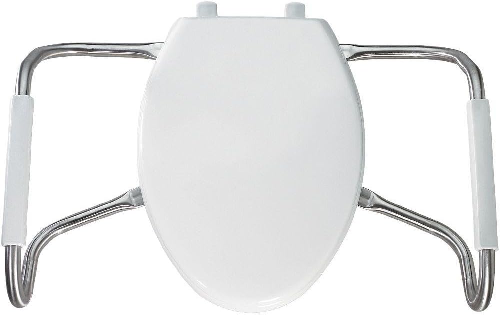 BEMIS MA2050T Medic-Aid Closed Front Toilet Seat with Safety Side Arms, ELONGATED, Long Lasting Solid Plastic, White