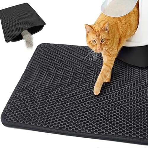 Image of Emily Pets Cat Litter Mat | Double Layer Honeycomb Design with Large Holes | Waterproof, Non-Slip & Easy to Clean