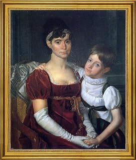 Rembrandt Peale Alida Livingston Armstrong and Daughter - 20" x 25" Premium Canvas Print with Gold Frame