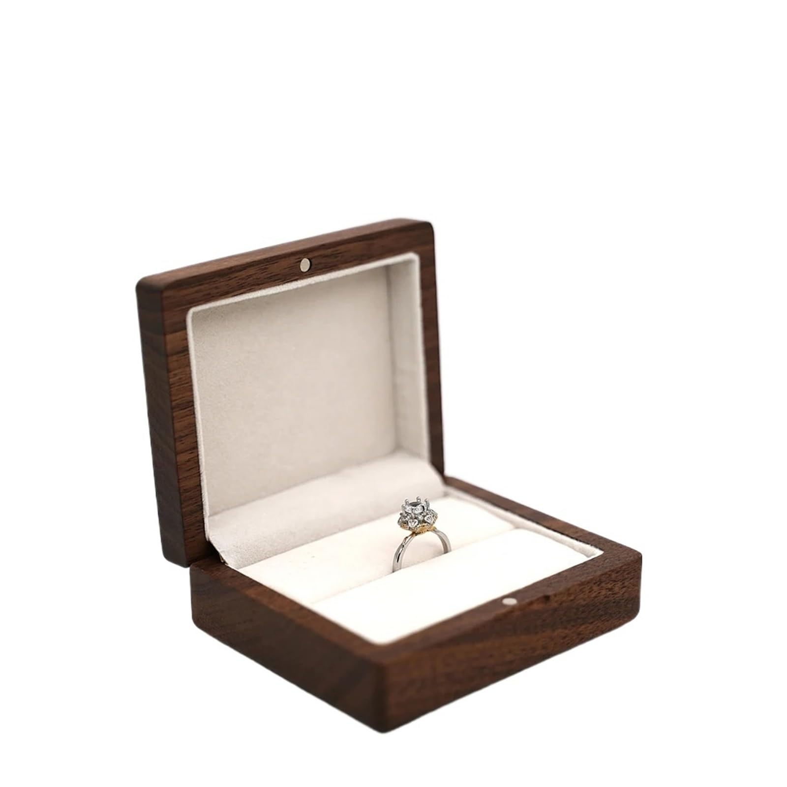 WWYYZAYC Wood Wedding Ring Box Storage Engagement Ceremony Proposal Portable Bead Case Rustic(Color04,NO ENGRAVING)