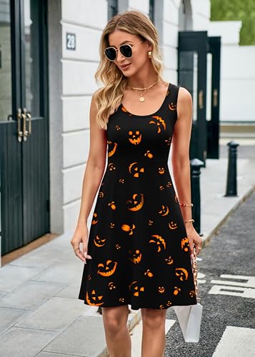 Image of Herou Summer Beach Dresses for Women A Line Sleeveless Tank Dress | Casual,Scoop Neck,Soft,Knee Length,Breathable