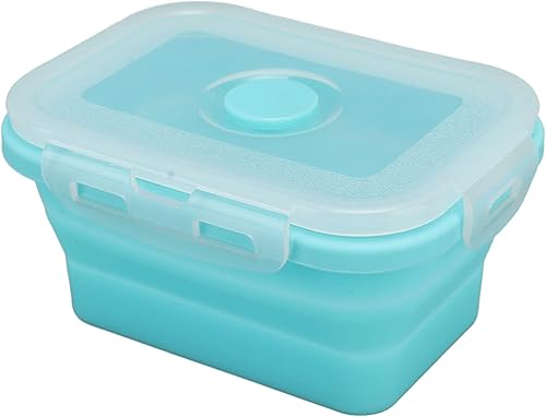 Miniatura 10 de Alvinlite Recipientes de silicona para almacenamiento de alimentos con tapas, fiambrera plegable, contenedor para preservar la frescura de la comida