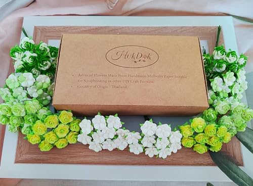Rosas de papel de morera hechas a mano para álbumes de recortes 5