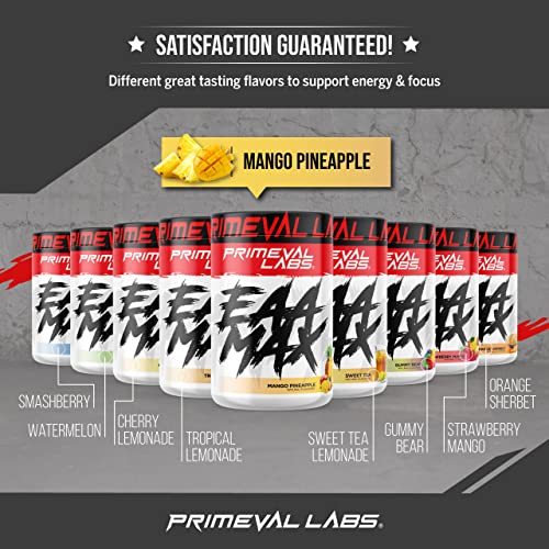 Primeval Labs Eaa Max | Pre Or Post Workout Muscle Recovery | Bcaas, Eaas, Electrolytes | Supports Hydration & Performance | Keto Friendly | 30 Servings (Mango Pineapple) #TOP5