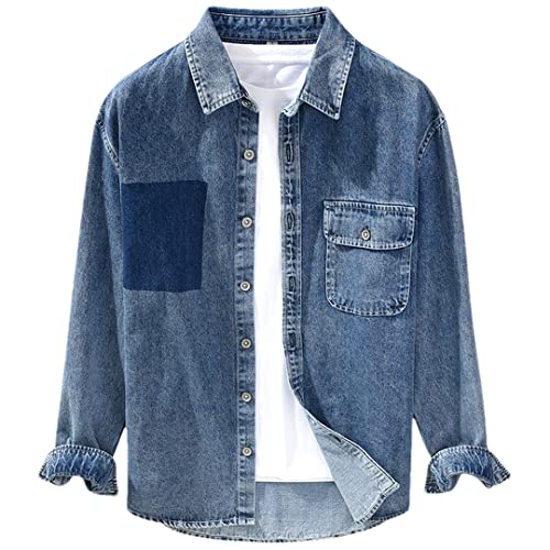 Veste en jean manches longues homme coupe streetwear bleu L pour en finir avec les vestes rigides
