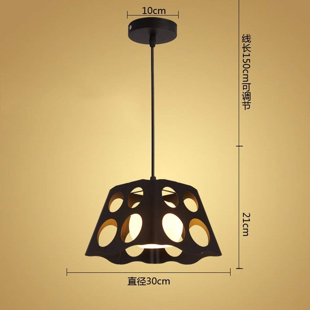Lustre suspension noir E27 anti-éblouissement pour éclairage de table et bar - 3