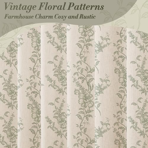 Craidlela Sage Linen Farmhouse Shower Curtain, Boho Floral Bathroom 36x72 by Craidlela - Used condition - Image 5