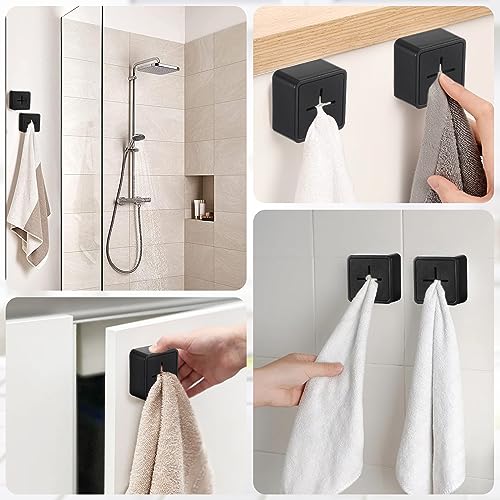 Foto von 4 Stück Geschirrtuchhalter Selbstklebend Geschirrtuchhalter Ohne Bohren Handtuchhaken Türhandtuchhalter Selbstklebend Handtuchhalter Küche Handtuchclip ABS Handtuchklemme für Badezimmer Küche und Haus