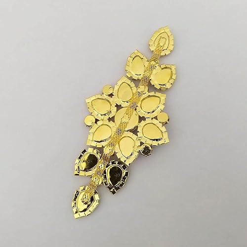 Miniatura 5 de 2 Piezas Oro AB Crystal Applique Rhinestone Parche Ropa Applique Rhinestone Hierro en Parche LSAP006