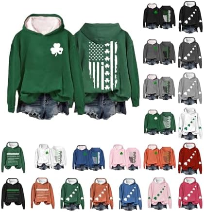 St Patricks Day Sweatshirt Women Funny Shamrock