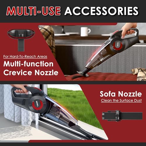handheld cordless car vacuum in use