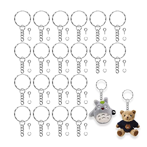 150 Piezas Anillas llavero, Cadena llavero, Para Hacer llaveros, Adecuado Para la Fabricación de Joyas y Manualidades（50 anillos curvos, 50 llaveros pequeños con cadenas, 50 ojales para tornillos）