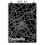 Mr. & Mrs. Panda Poster DIN A4 Chemnitz - Geschenk, Wanddeko, Städte, Ort, Stadt, Dorf, Wandposter, Bild, Stadt Dorf Karte Landkarte Map Stadtplan