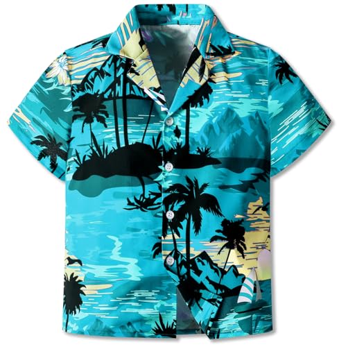Image of SANGTREE 3 Piece Boy Outfits Short Sleeve Shirt and Shorts Set Beach Vacation Summer Clothes, 3 Months - 9 Years
