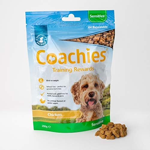 COACHIES Sensitive Training Treats 200g, Chicken Flavour, Semi-Moist Low Calorie, Wheat-free Natural Dog Training Treat Reward, Healthy Treats for Easy Digestion, Suitable Puppy Treats from 8 weeks