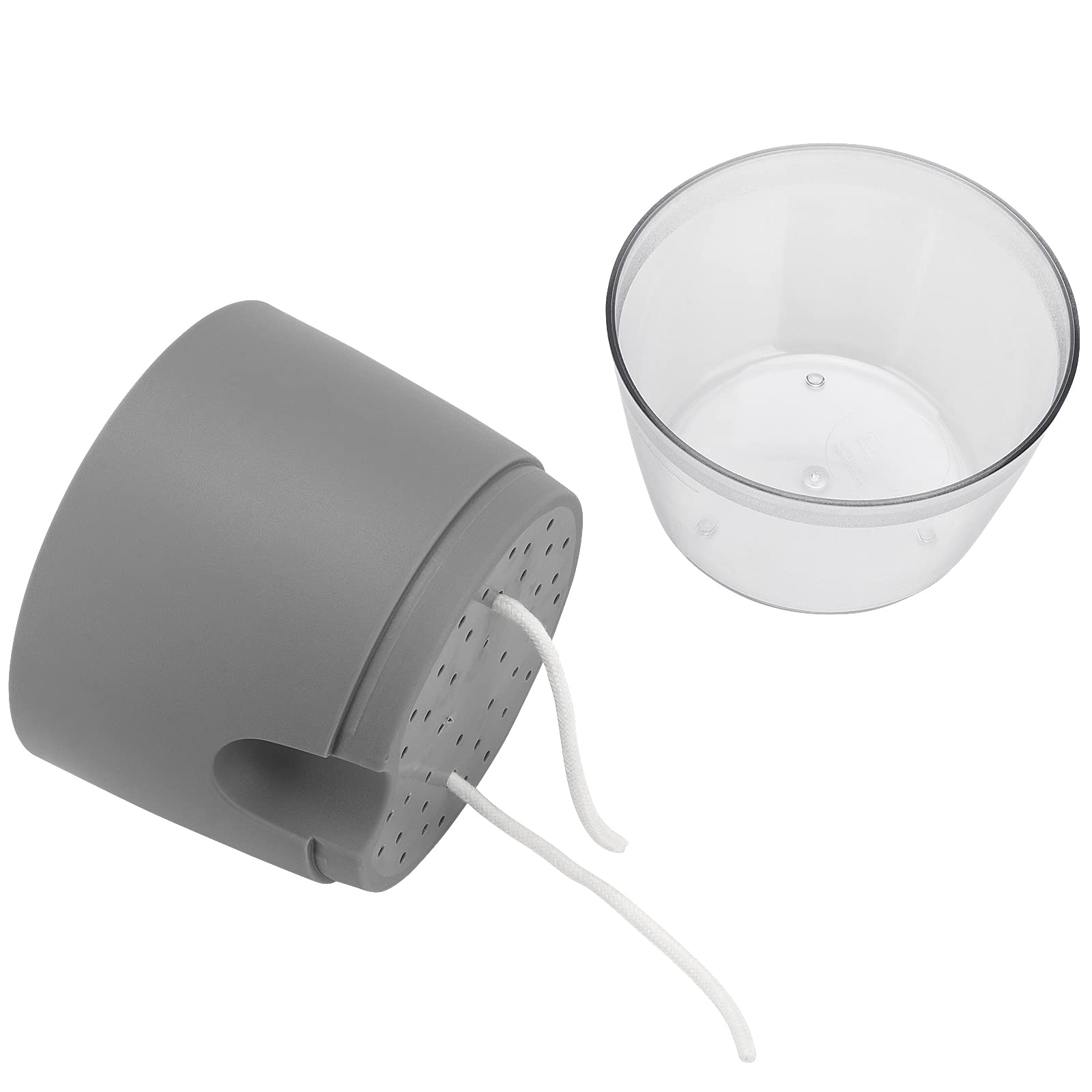 Set di 6 Vasi Auto-Irriganti in Resina, 15,3 x 18,2 cm, con Serbatoio Idrico, per Piante da Interno ed Esterno, Erbe Aromatiche, Davanzale, Cucina, Grigio