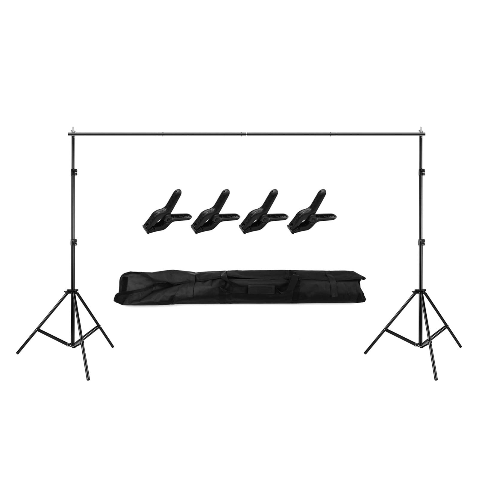 Soportes de Fondo de 2 x 3 Metros, Soporte de Fondo Ajustable para Estudio de fotografía, Incluye 4 Clips y Bolsa de Transporte para vídeo, Pantalla Verde.