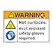 Warning Hot Surfaces Sign (F1193-)|Weather Tuff Aluminum 18" X 12" with Corner Mounting Holes|ANSI Signs|Sign for Manufacturing, Medical, Power Stations, Chemical Plant, Food Processing