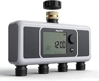 Temporizador de Agua de 4 Salidas, Temporizador automático de riego de Manguera de riego de 4 Zonas, Controlador programable de Sistemas de riego de jardín