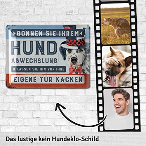 LANOLU Blechschild Hund Abwechslung 15x20cm