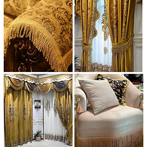 6 Yards 6Cm/2.4Inch, Gold Trim Fringe Trim Macrame Tassel Lace Trim For Sewing Crafts Clothing, Trim Curtains Sewing Quilting Clothes Accessories Lampshade Curtain Home Diy Decoration (Golden-6) #TOP4