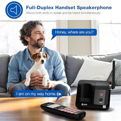Image of AT&T EL2131-21 2-Handset DECT 6.0 Cordless Phone with Call Blocker (50 Numbers), Caller ID, Speakerphone, Backlit Display & Keypad - Black