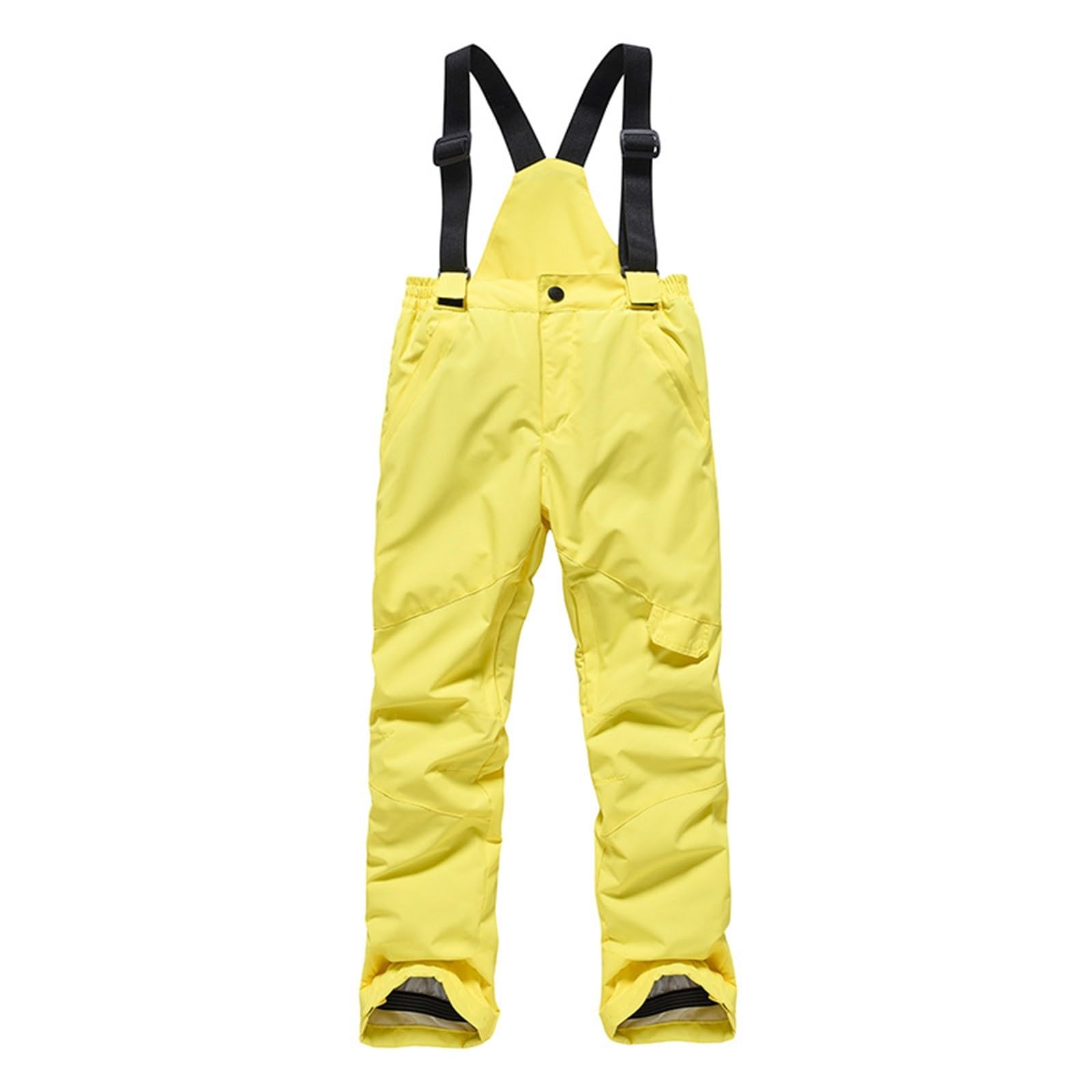 RNTOP Boys Girls Snow Pants Winter Ski Pants Warm Insulated Snow Bib Pants Snowsuit Overall Pants (Yellow, 4-5 Years)