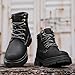 Men's Fashion Autumn and Winter First Layer Pigskin Work Boots Lace-up Genuine Leather Ankle Boots (Black, Adult, Men, 7, Numeric, US Footwear Size System, Wide)