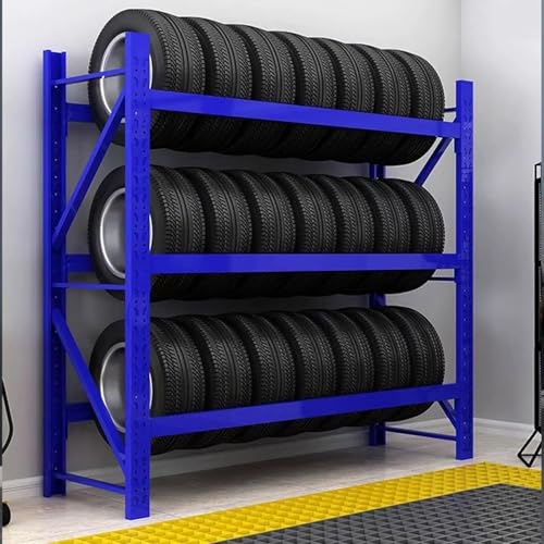 Regale, Felgenreifen-Lagerregal, Hochleistungs-Reifenregal, Metall-Autoreifenregal, Lagerregale, LKW-Reifenständer, Reifenregal mit großer Ladekapazität, geeignet für Autoreparaturen
