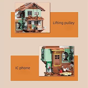Modular House Building Set, 2100 Pcs Fisherman's Wharf Mini Bricks Building Set, Architecture House Building Model Set, Construction Toy Sets for Teens and Adults (00421)