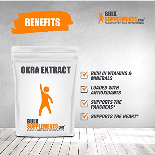 BulkSupplements.com Okra Extract Powder - High Fiber Supplements - Digestion Supplement - Bowel Movement Supplements (500 Grams - 1.1 lbs)