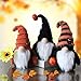 KEAIDO 3 pz Gnome autunno raccolto bambola ringraziamento zucca girasole acero farfalla autunno Halloween pipistrello decorazione peluche ornamento tomte, festival svedese scandinavo elfo fattoria